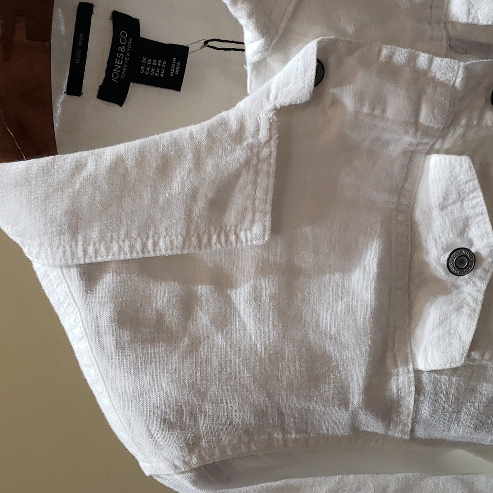 NWT JNY  white 100%linen white jackets - Picture 9 of 16